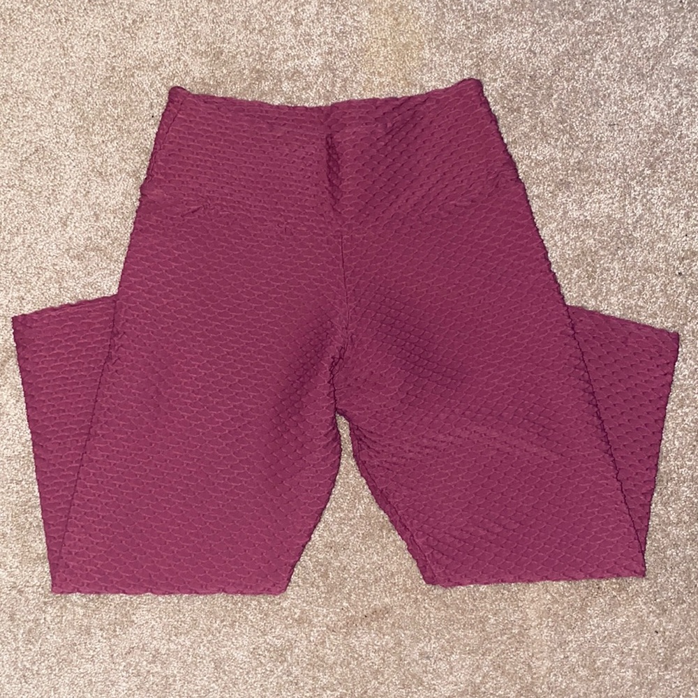 BBB Cropped Croco Skin Leggings- Burnt Rose